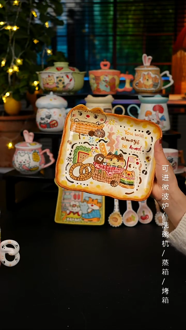 陶瓷便携款景德镇高温釉下彩纯手绘创意瓷 