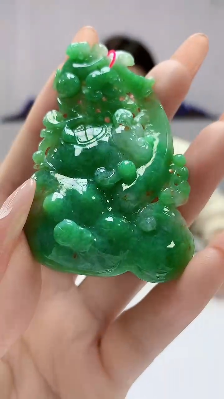 【闪购商品】定制翡翠未镶嵌4829DD-毛货挂件如意29