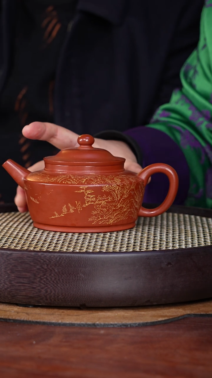 【闪购商品】紫砂茶壶万兆元13-27兰山朱泥紫砂壶380c