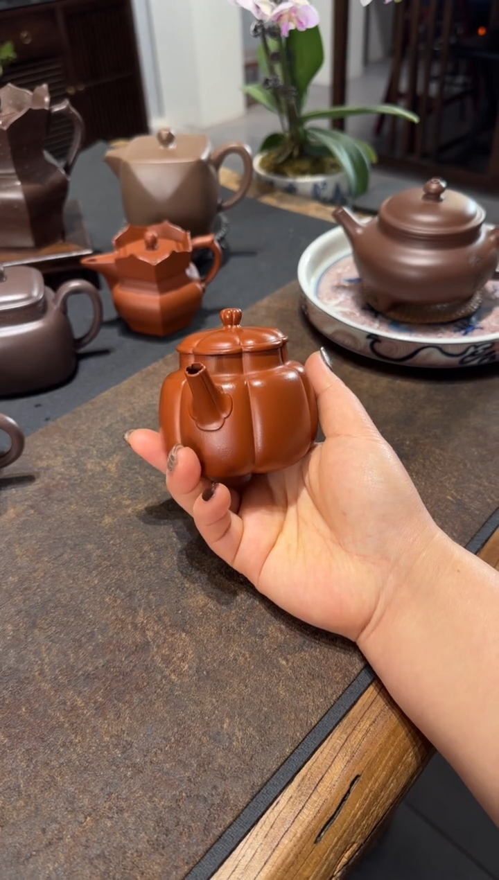 【闪购商品】紫砂茶壶繁花 朱泥