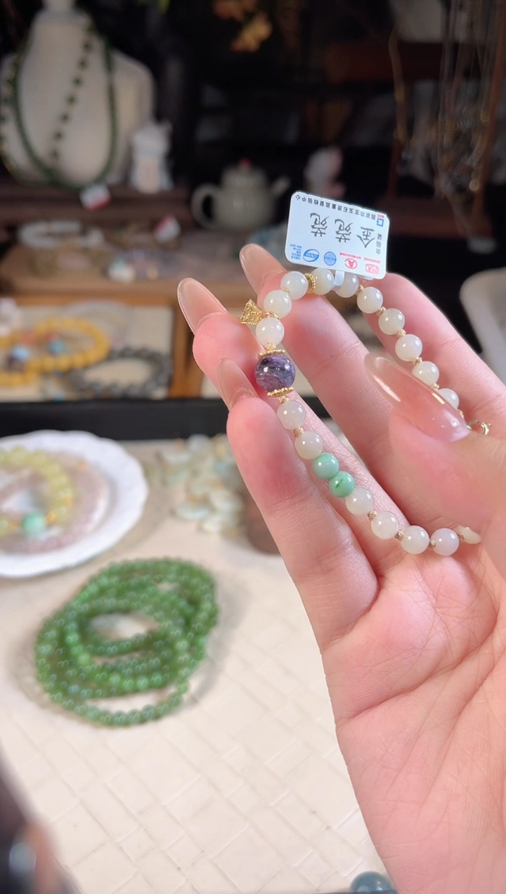 手链银S925镶嵌和田玉多样性发货其一