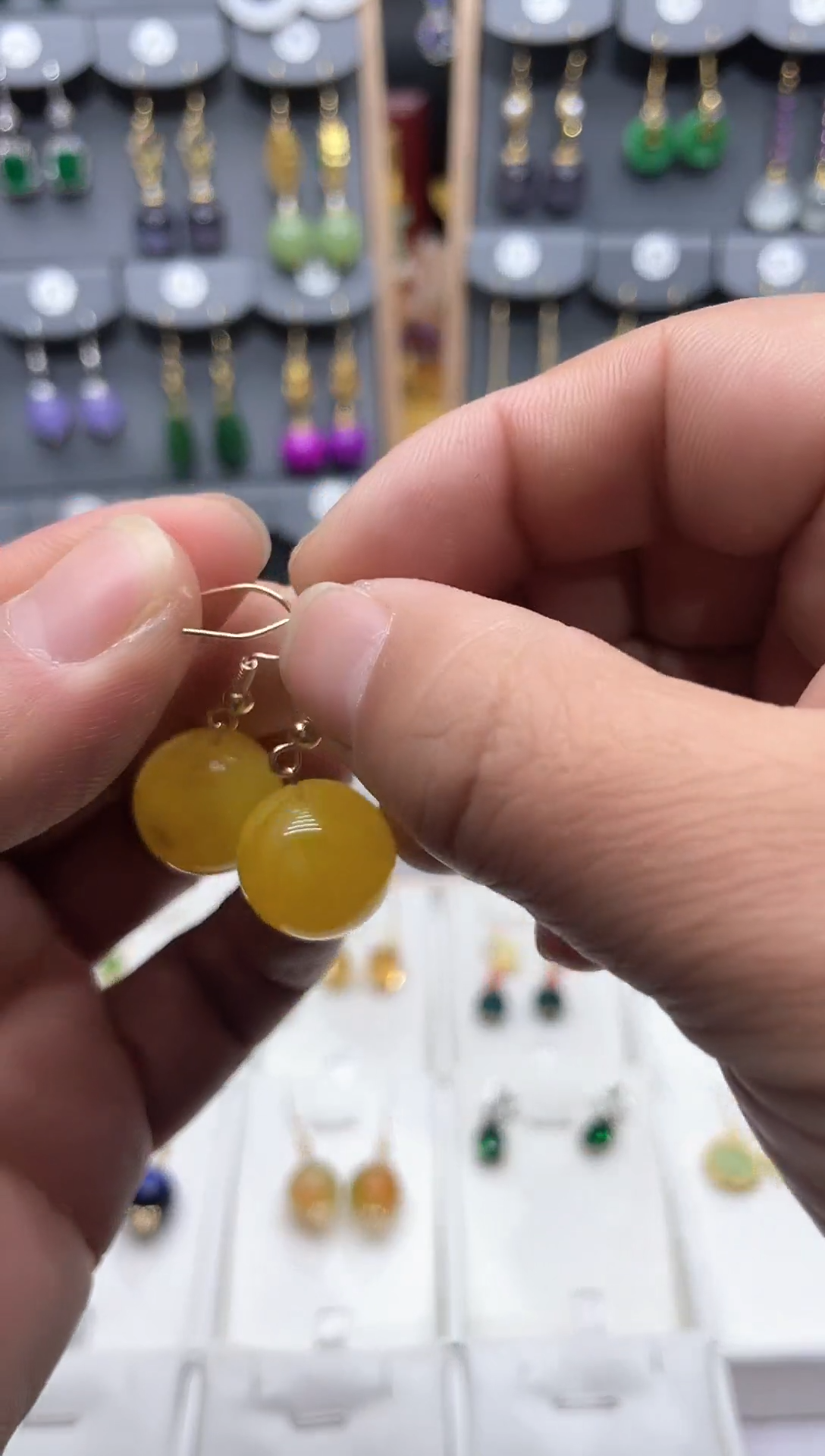 【闪购商品】蜜蜡耳饰14K金镶嵌时尚耳饰卡16