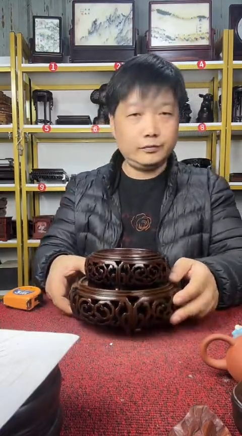 木非洲黑檀圆底座10*13CM//14*17M