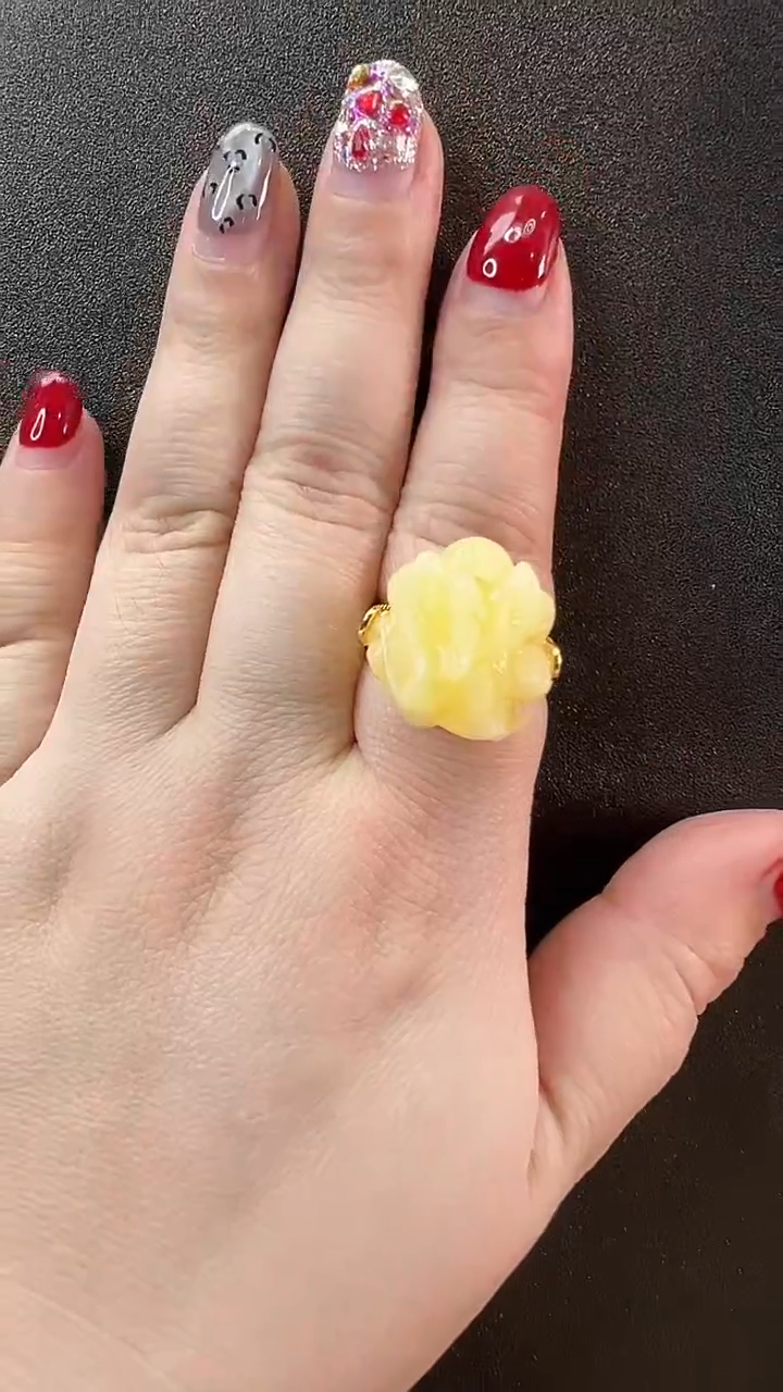 【闪购商品】琥珀戒指未镶嵌戒指