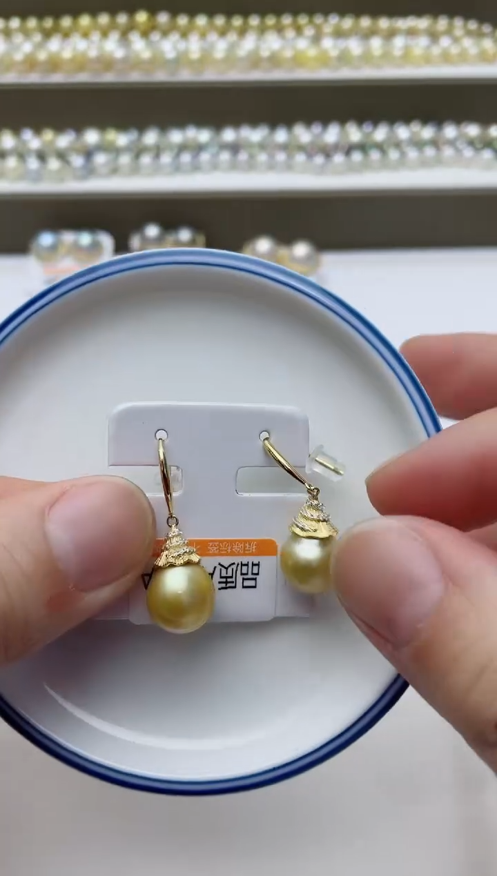 【闪购商品】海水珍珠耳饰银S925镶嵌A14