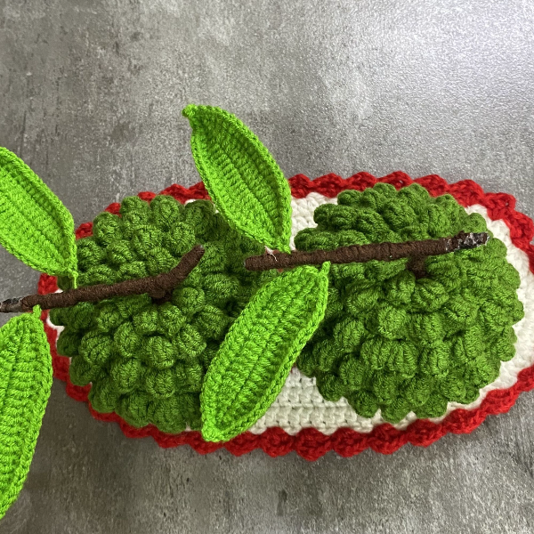 钩织潮汕林檎一对林檎成品+底盘+防滑贴