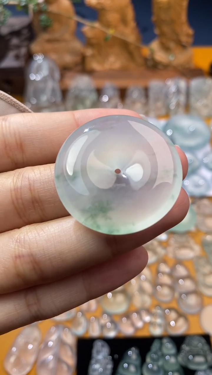 【闪购商品】定制翡翠未镶嵌平安扣33.1*6.5