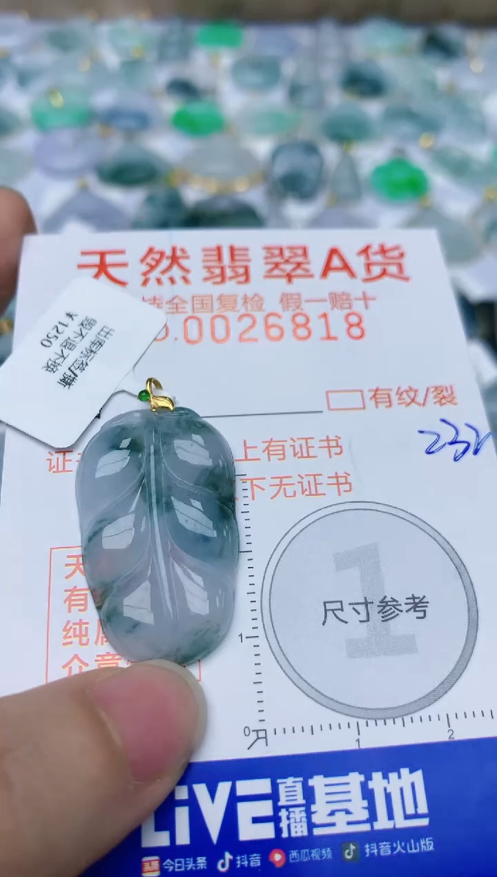 【闪购商品】翡翠颈饰18K金镶嵌天然翡翠A货    232