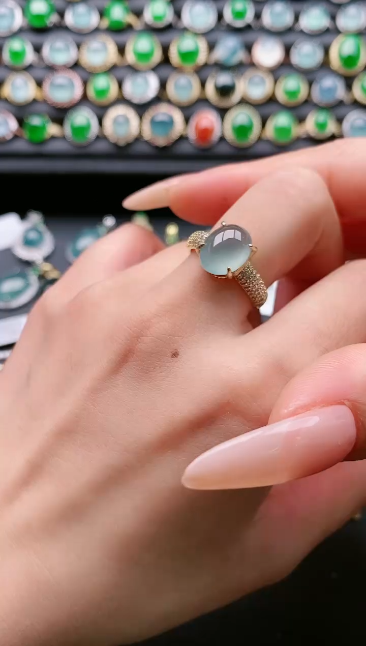 【闪购商品】翡翠戒指银S925镶嵌111111