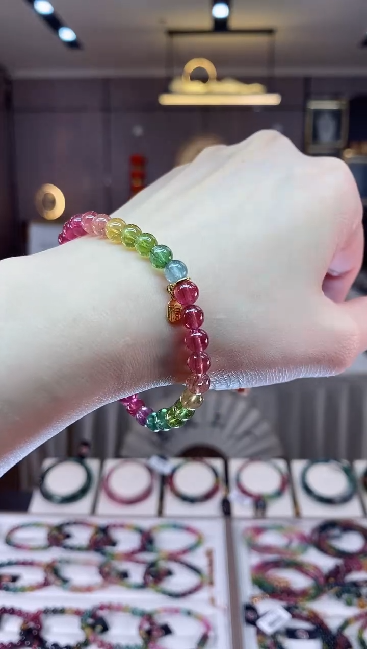 【闪购商品】碧玺收藏级单圈手串5mm+未镶嵌一物一证dan