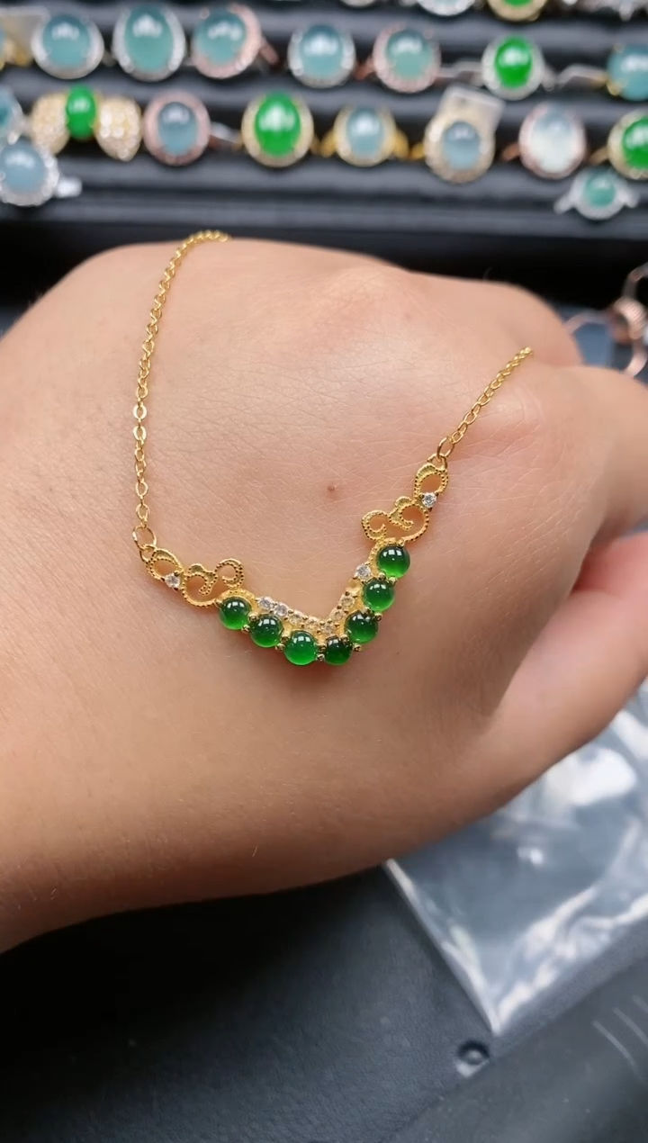 翡翠银S925镶嵌颈饰1111111