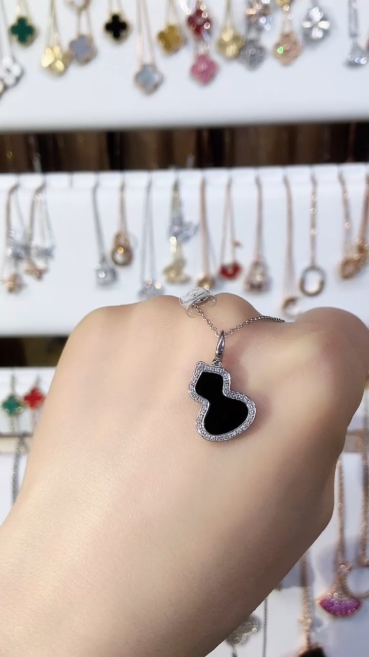 【闪购商品】钻石套链18K金镶嵌钻石K白