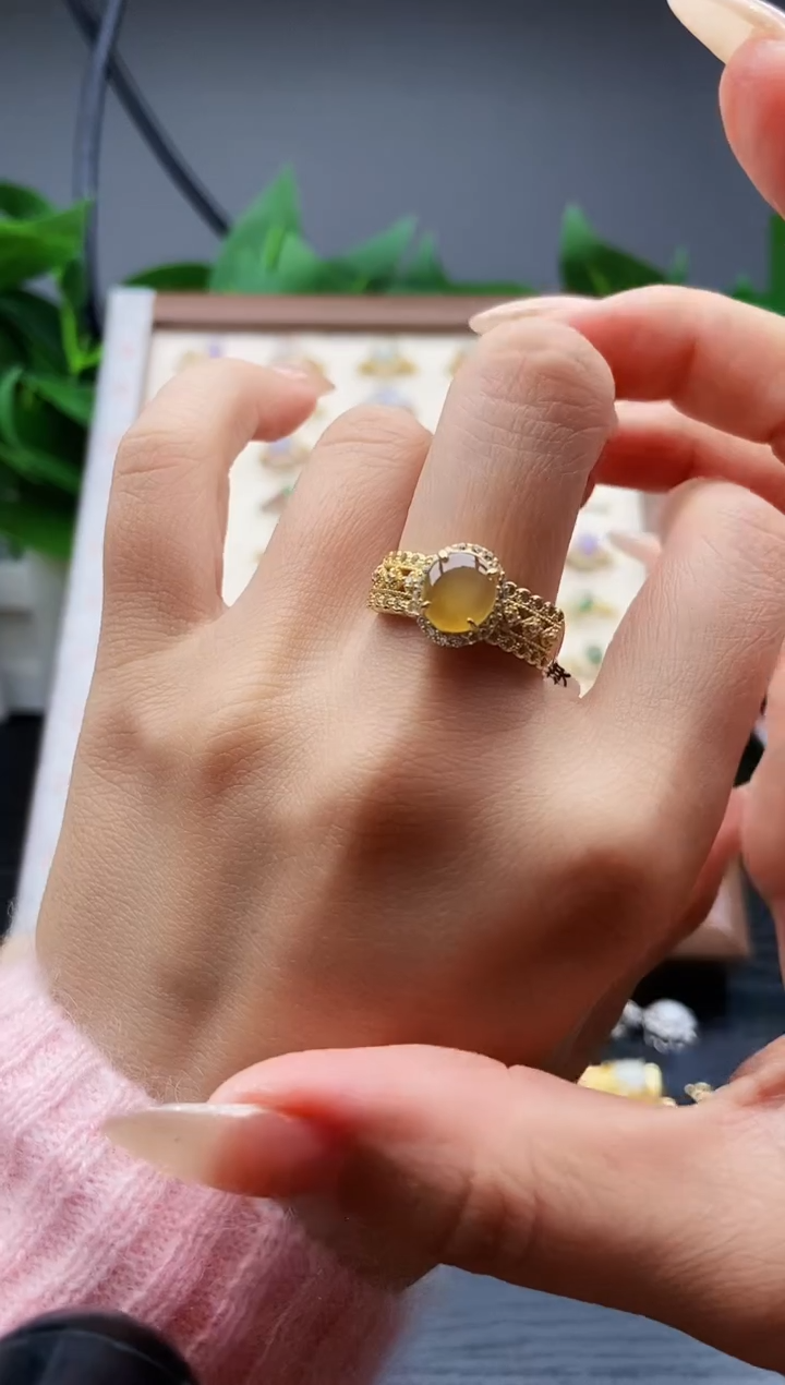 银S925镶嵌戒指翡翠12