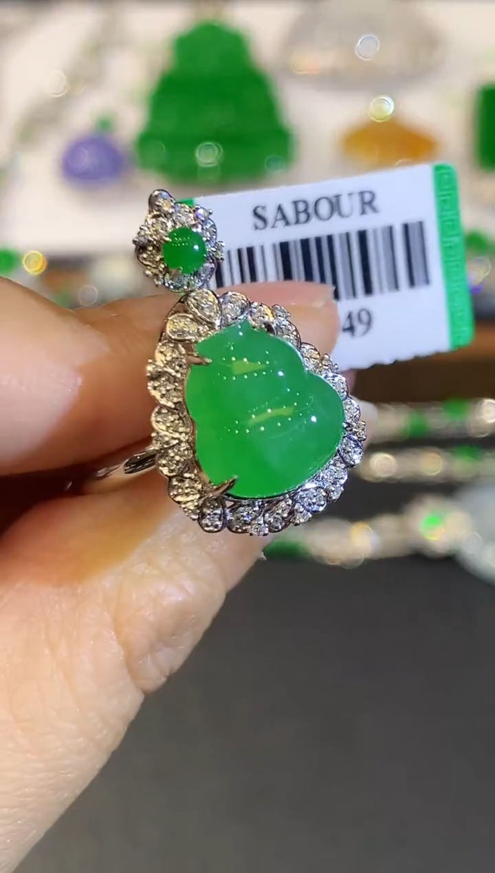 翡翠戒指18K金镶嵌CM多样性发其一