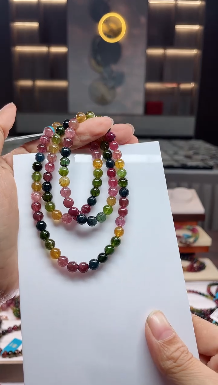 三圈手串未镶嵌碧玺（多样性发一条）Q