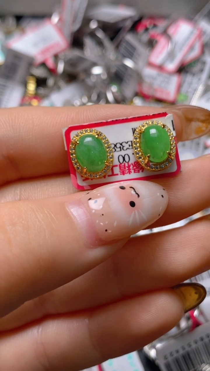 银S925镶嵌戒指翡翠百内无证书