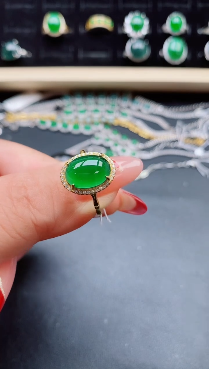 【闪购商品】翡翠戒指银S925镶嵌21321