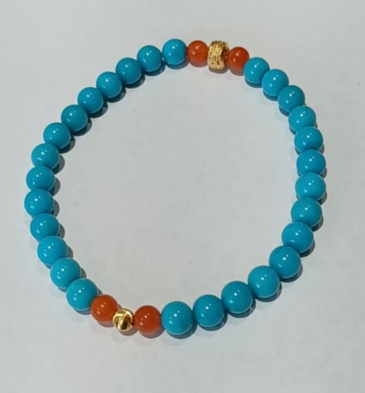 【安曼博】18K金条金睡美人手串（4mm)  XZ0462BZ