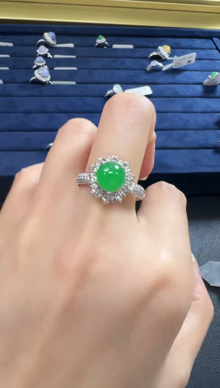 18K金镶嵌戒指翡翠KXHM1130-006