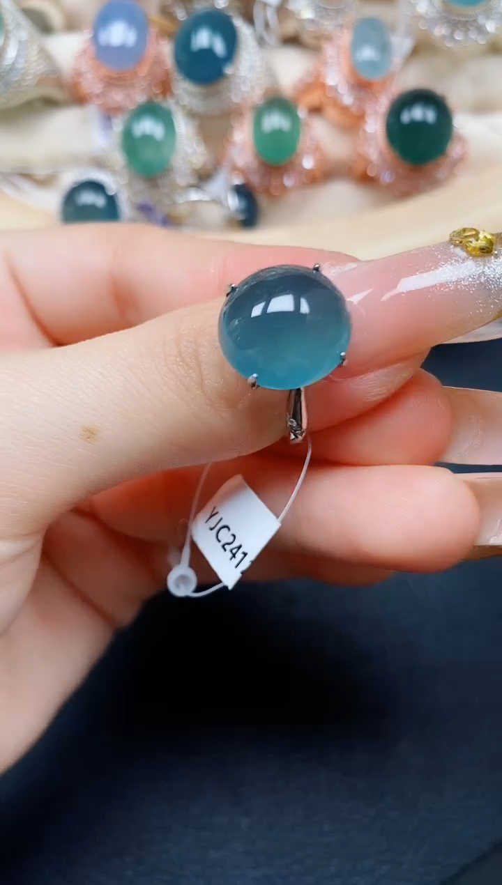 【闪购商品】翡翠戒指银S925镶嵌翡翠