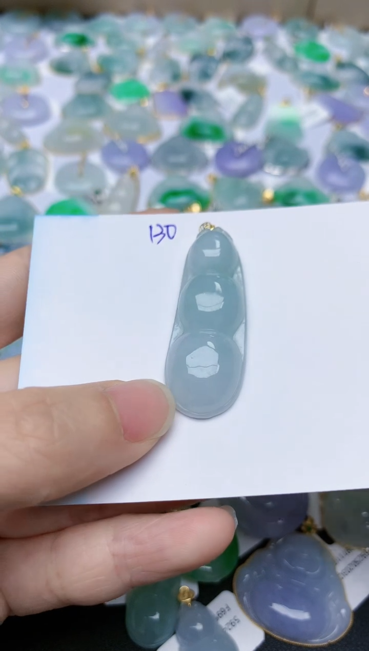 【闪购商品】翡翠颈饰18K金镶嵌天然翡翠A货    