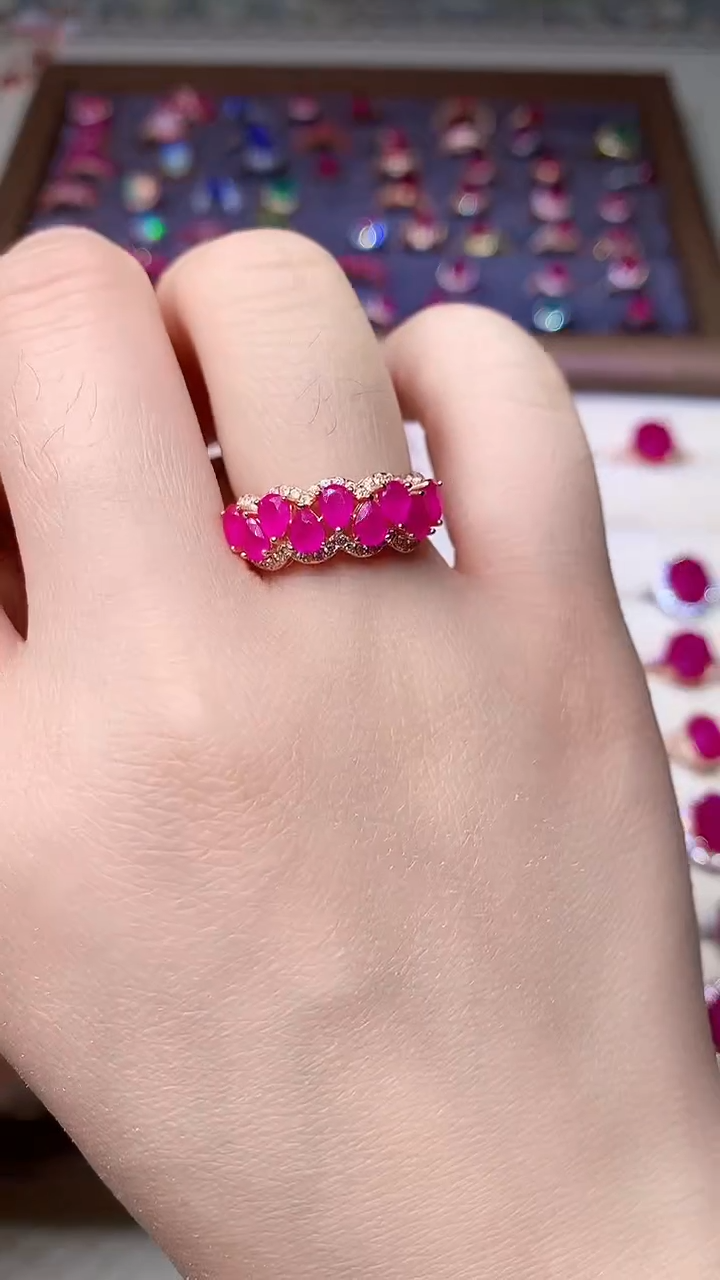 【闪购商品】红宝石戒指银S925镶嵌000