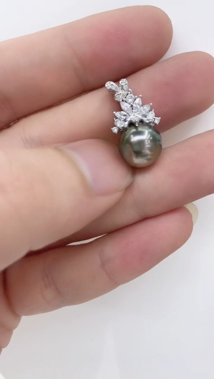 【闪购商品】海水珍珠颈饰银S925镶嵌海水珍珠吊坠