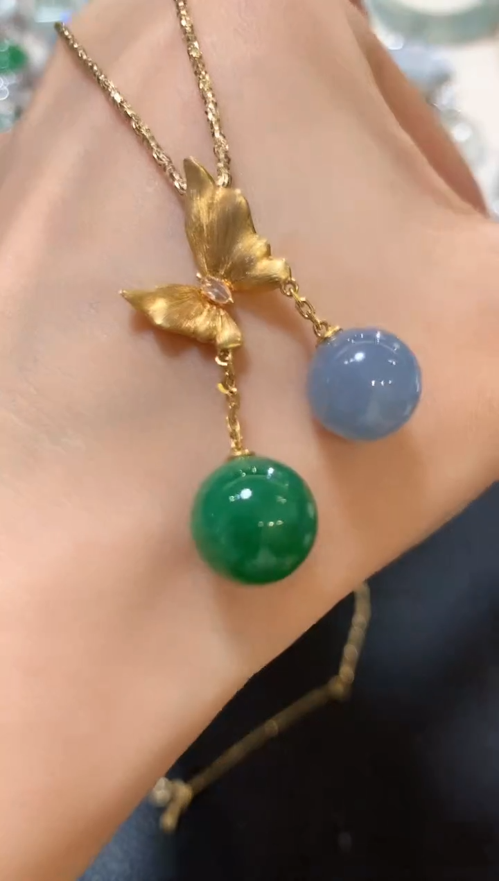 吊坠(不含链)18K金镶嵌翡翠z48多样性一件发货