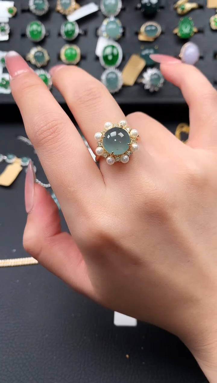 【闪购商品】翡翠戒指银S925镶嵌651341