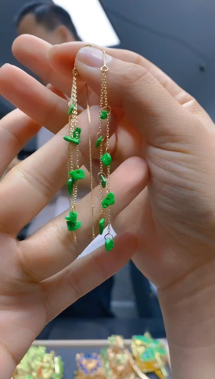 【闪购商品】翡翠耳饰合金118翡翠耳线