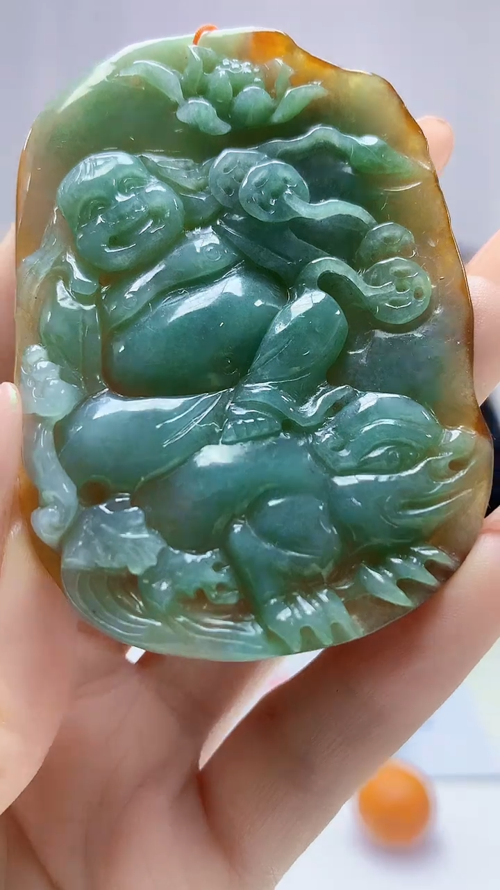 【闪购商品】定制翡翠未镶嵌5153DD-毛货挂件1