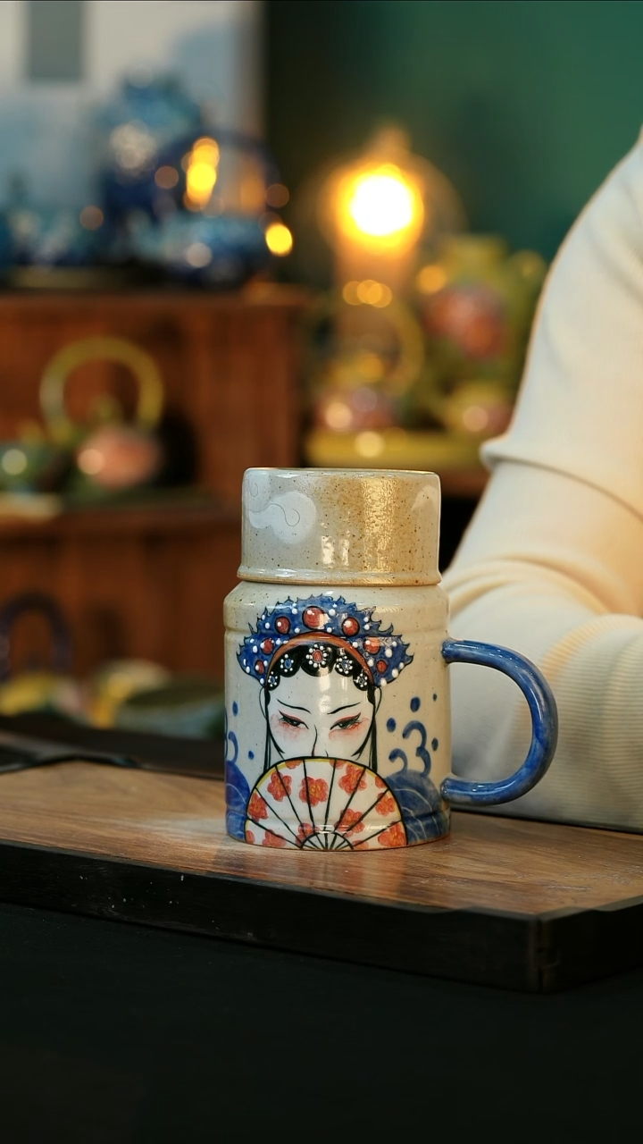 【闪购商品】杯手绘心瓷陶瓷浮力