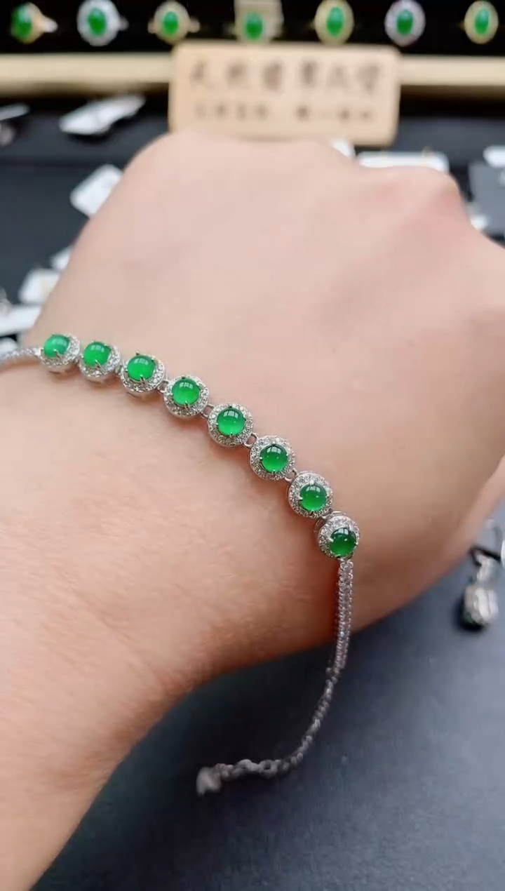 银S925镶嵌戒指翡翠1