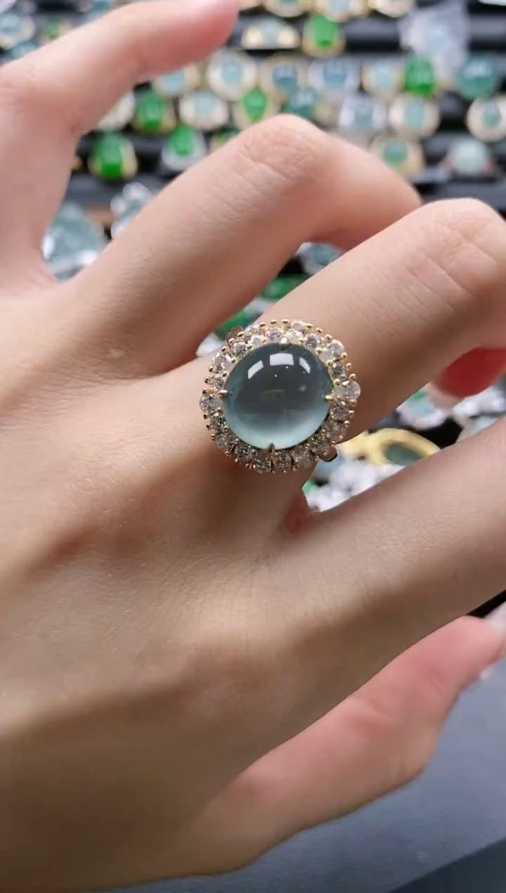 【闪购商品】翡翠戒指银S925镶嵌515111