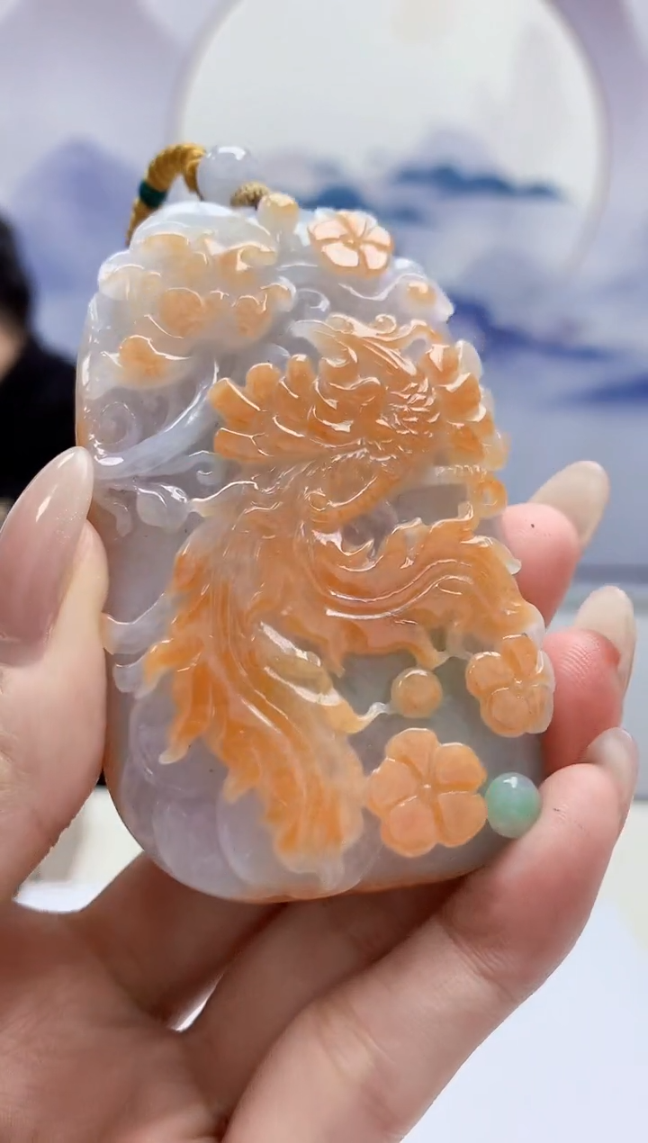 定制翡翠未镶嵌5060MM-毛货挂件154