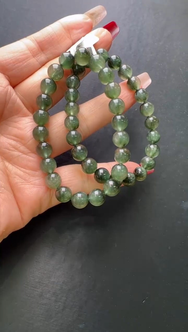 【闪购商品】水晶手串未镶嵌绿发晶手串8m+多样性发一JP38240