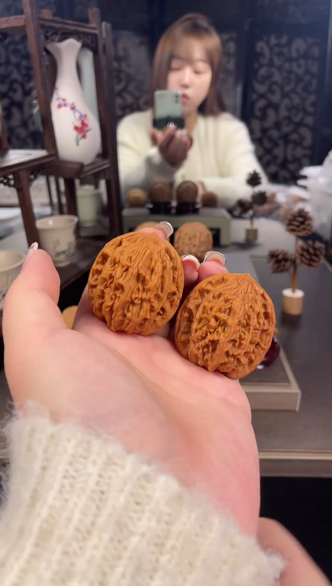 【闪购商品】文玩核桃把件麦穗虎头40尺-13