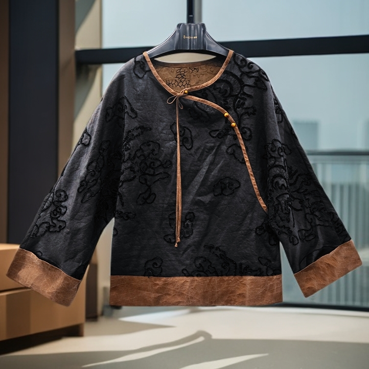 娑尔黑色刺绣短外套SI2SB02853