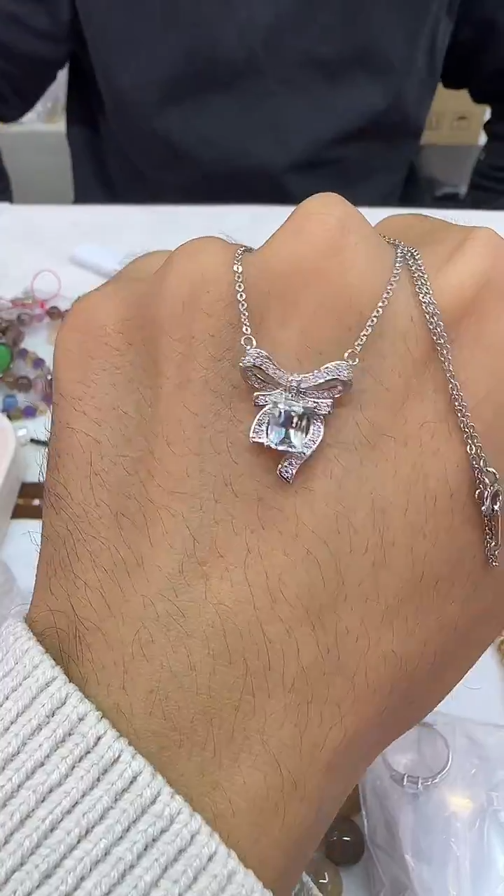 银S925镶嵌颈饰海蓝宝石1225m004多样性发其一