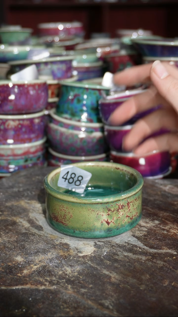 摆件陶精品窑变钧瓷茶器