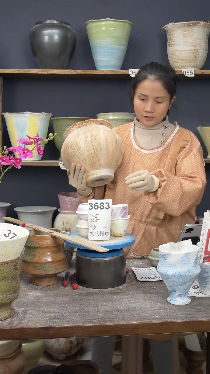 景德镇花盆默认微瑕【只能种，不能当套盆用】3683