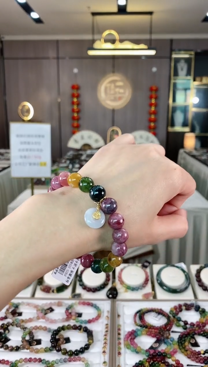 【闪购商品】碧玺单圈手串10mm+未镶嵌（多样性发一条）hon