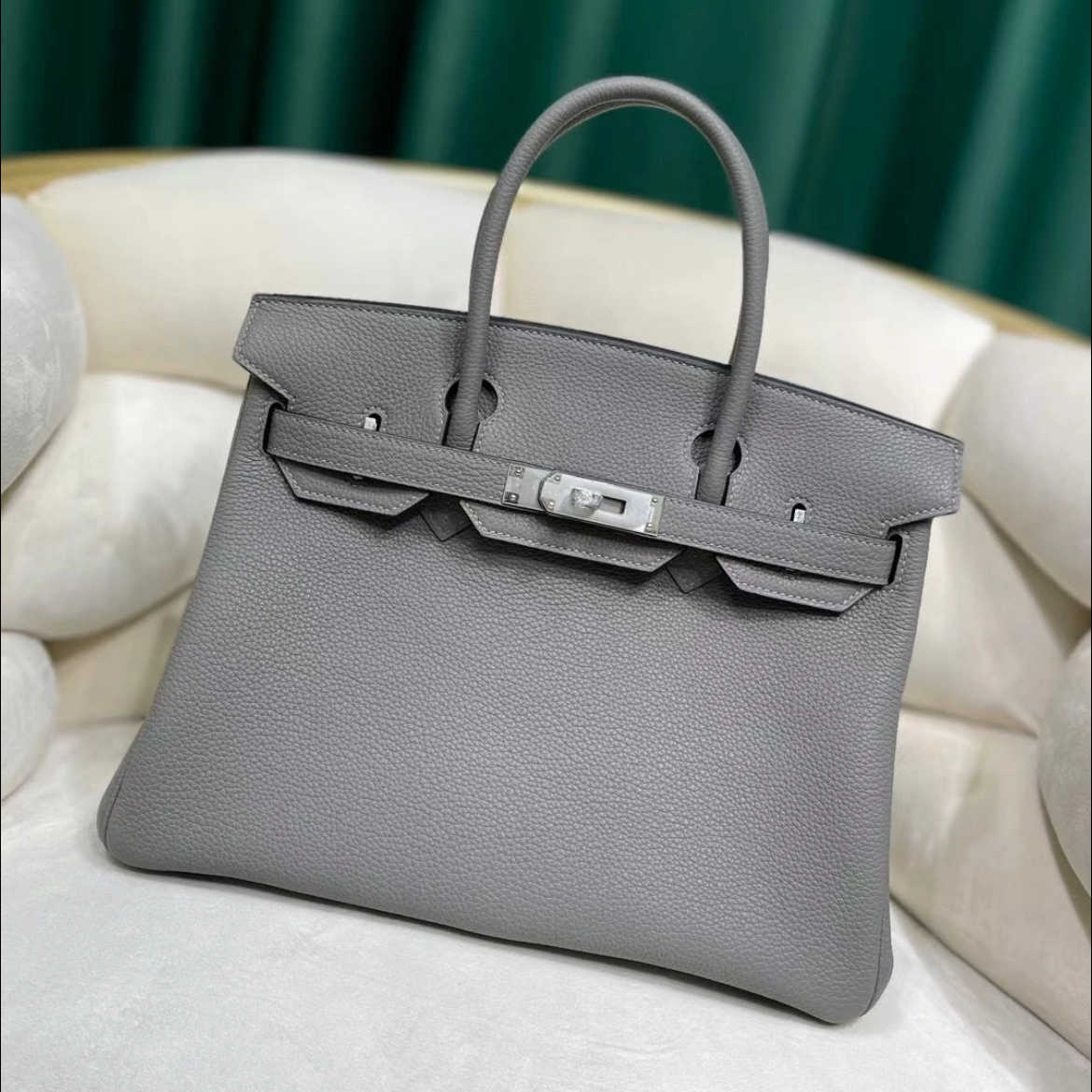 99新 Hermes/爱马仕 bk30手提包/锡器灰Z刻/251027VYXYQ02