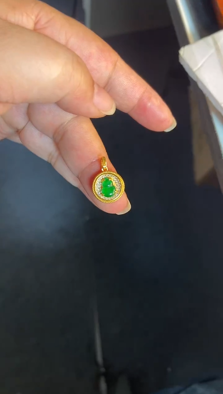 吊坠(不含链)银S925镶嵌翡翠1