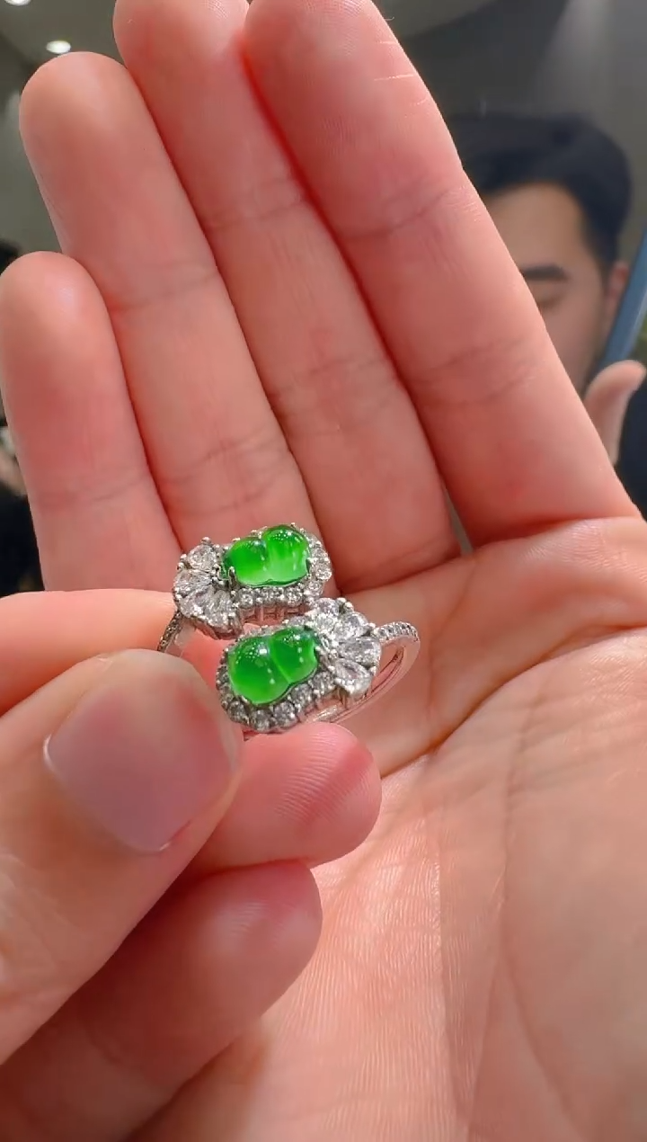 【闪购商品】翡翠戒指银S925镶嵌天然翡翠A货多样性发一件