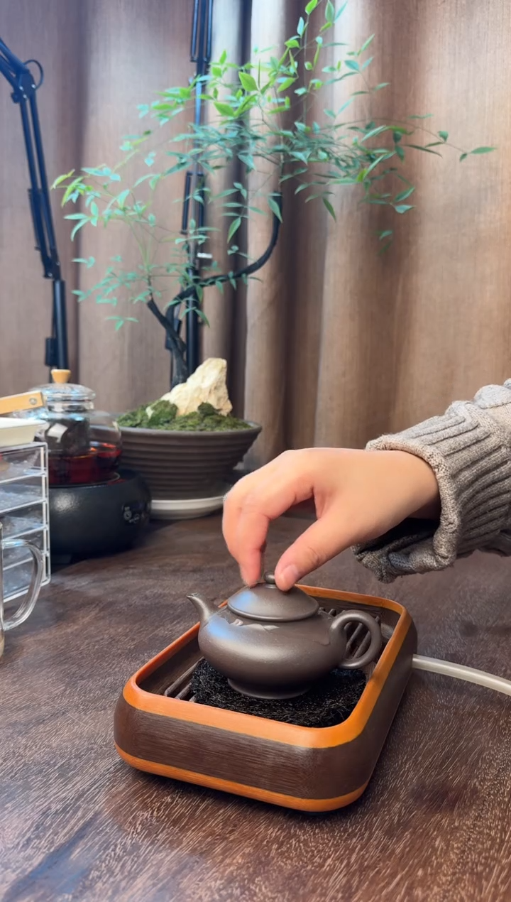 茶壶紫砂水扁-半手精工-蠡墅天青-40目-容量：150CC
