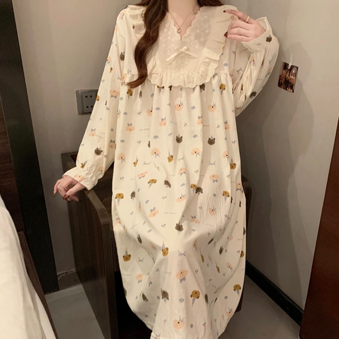 C【套装】XH大牛2025夏季款中长款柔软亲肤透气时尚睡衣宽松家居服