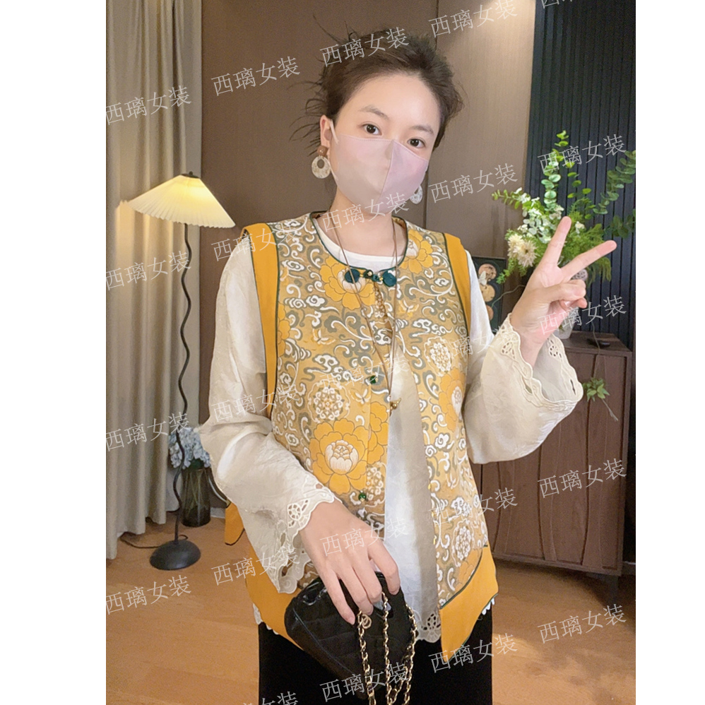 【月芸】秋季马夹新中式中国风刺绣马甲女士高级感坎肩气质复古