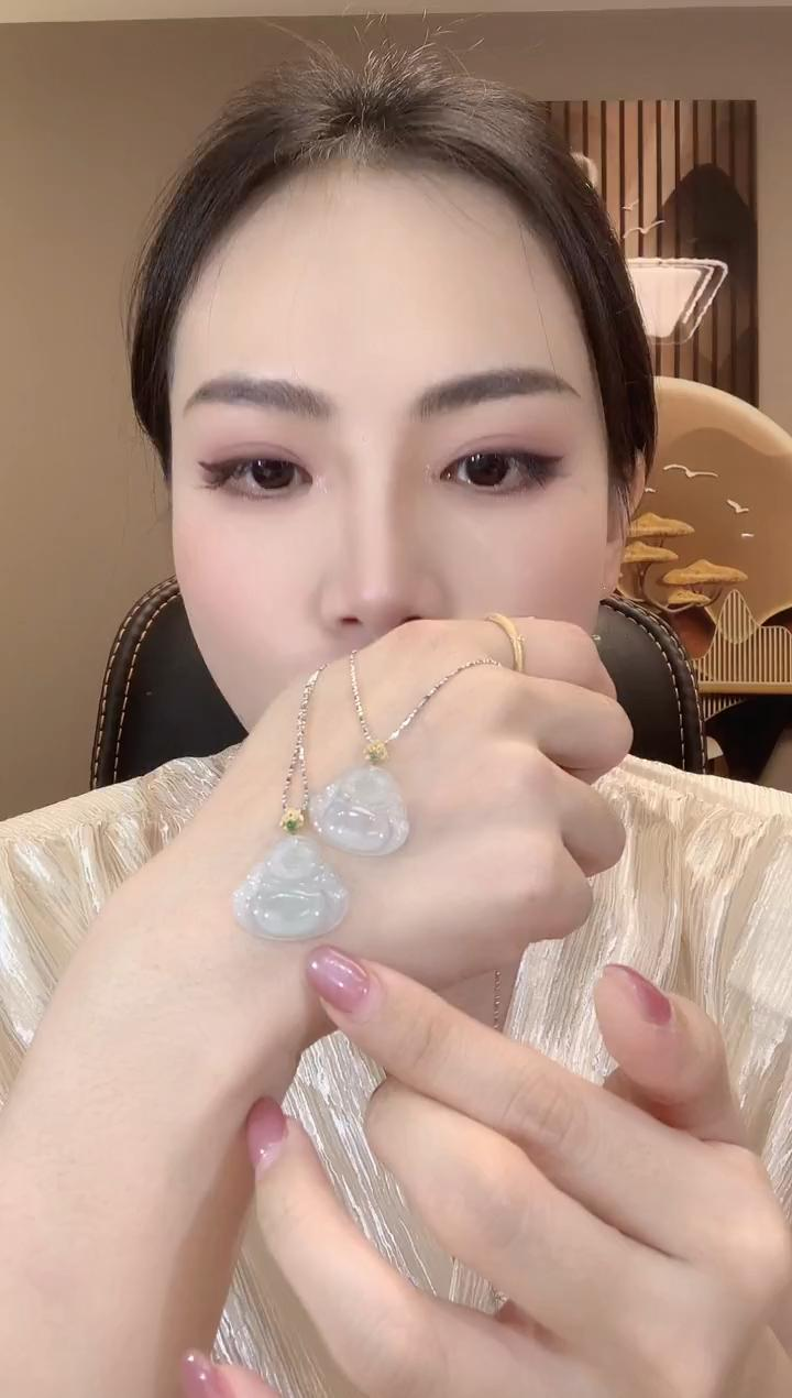【云中意】18K金翡翠佛公吊坠 （不含链）多样性发一件