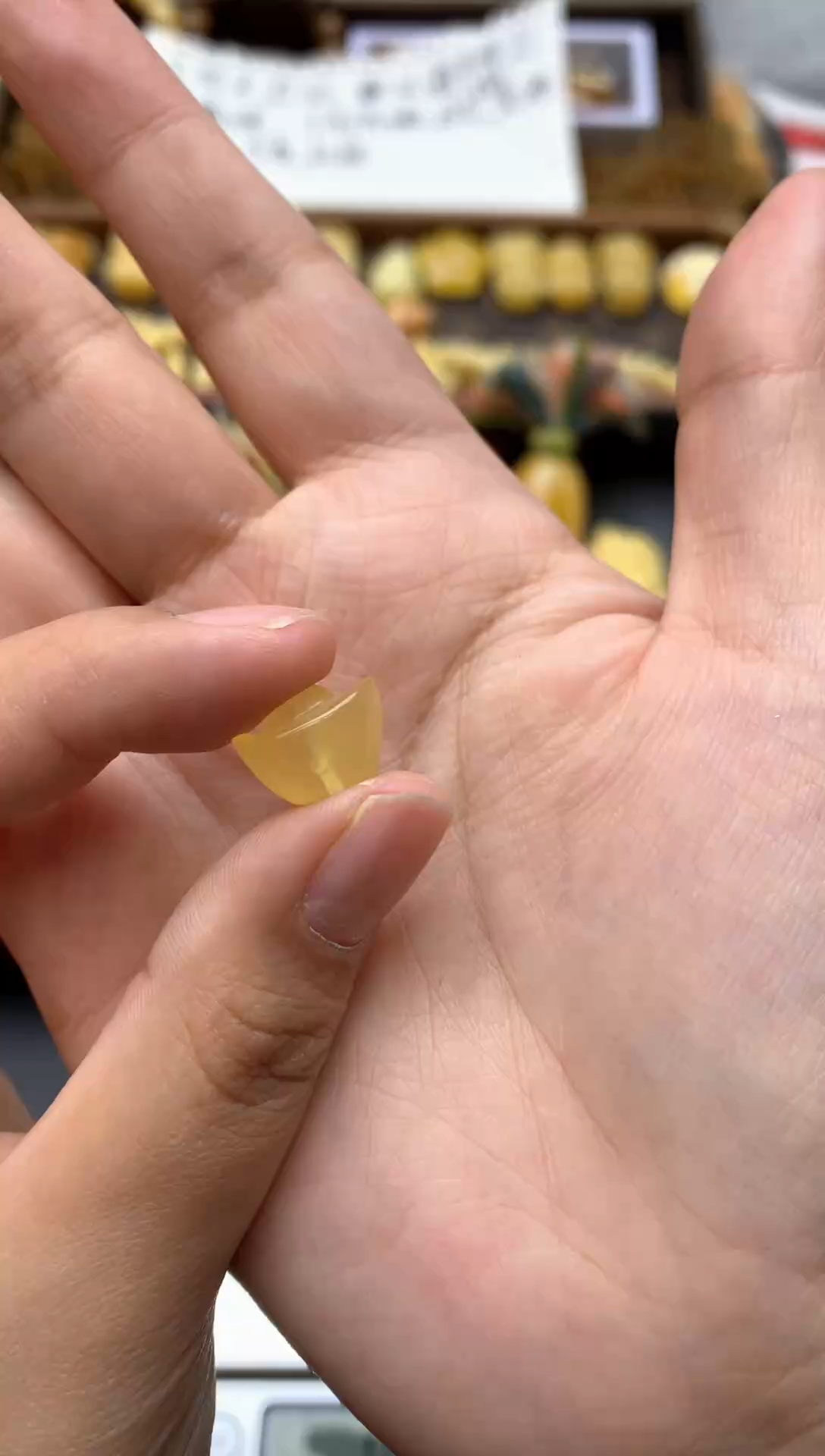 【闪购商品】琥珀珠宝奇石未镶嵌076蜜蜡花粉小坑有强迫症的不要拍